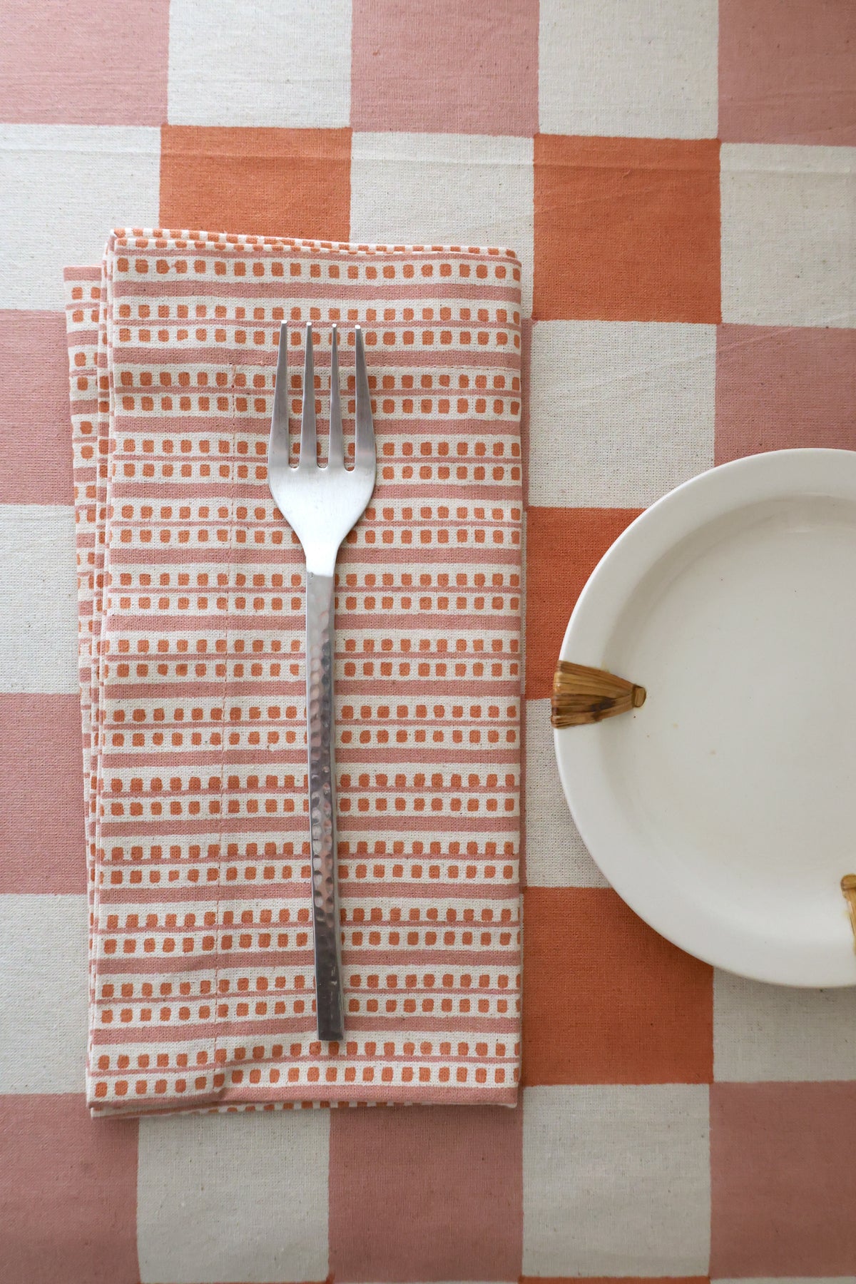 Blush Piano Block Print Napkins, Set of 4