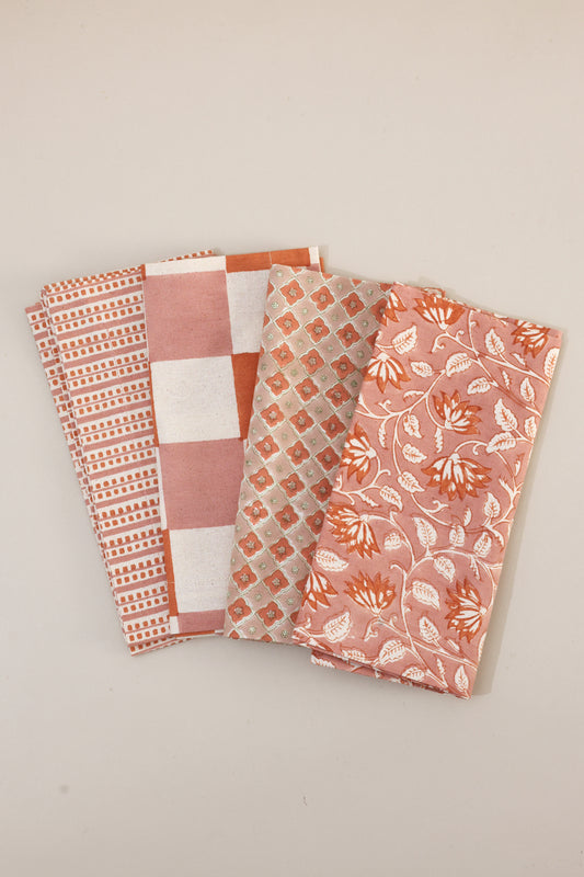 Jaipur Trellis Block Print Napkins, Set of 4
