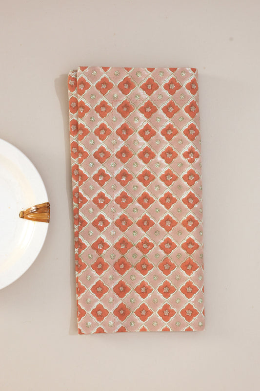 Jaipur Trellis Block Print Napkins, Set of 4