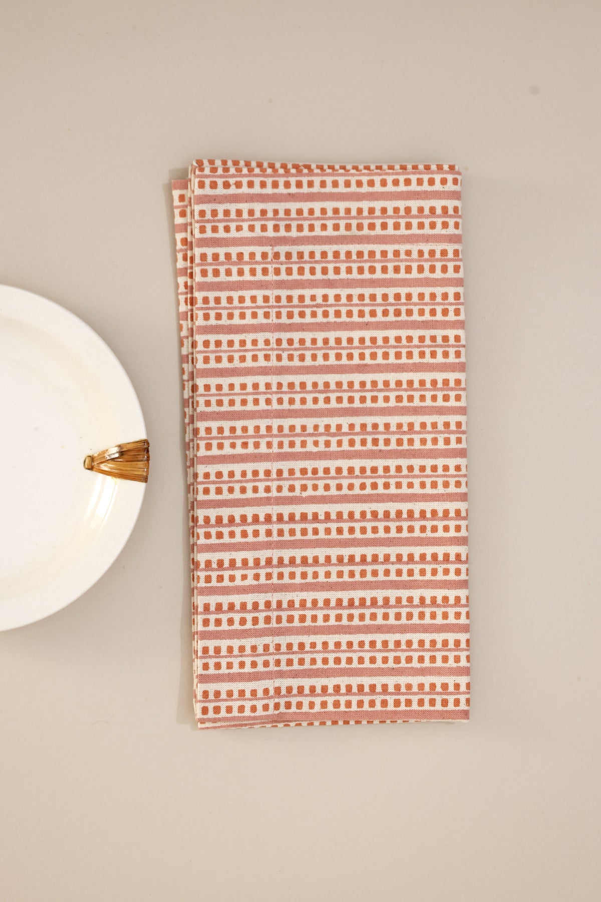 Blush Piano Block Print Napkins, Set of 4