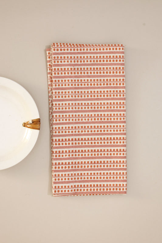 Blush Piano Block Print Napkins, Set of 4