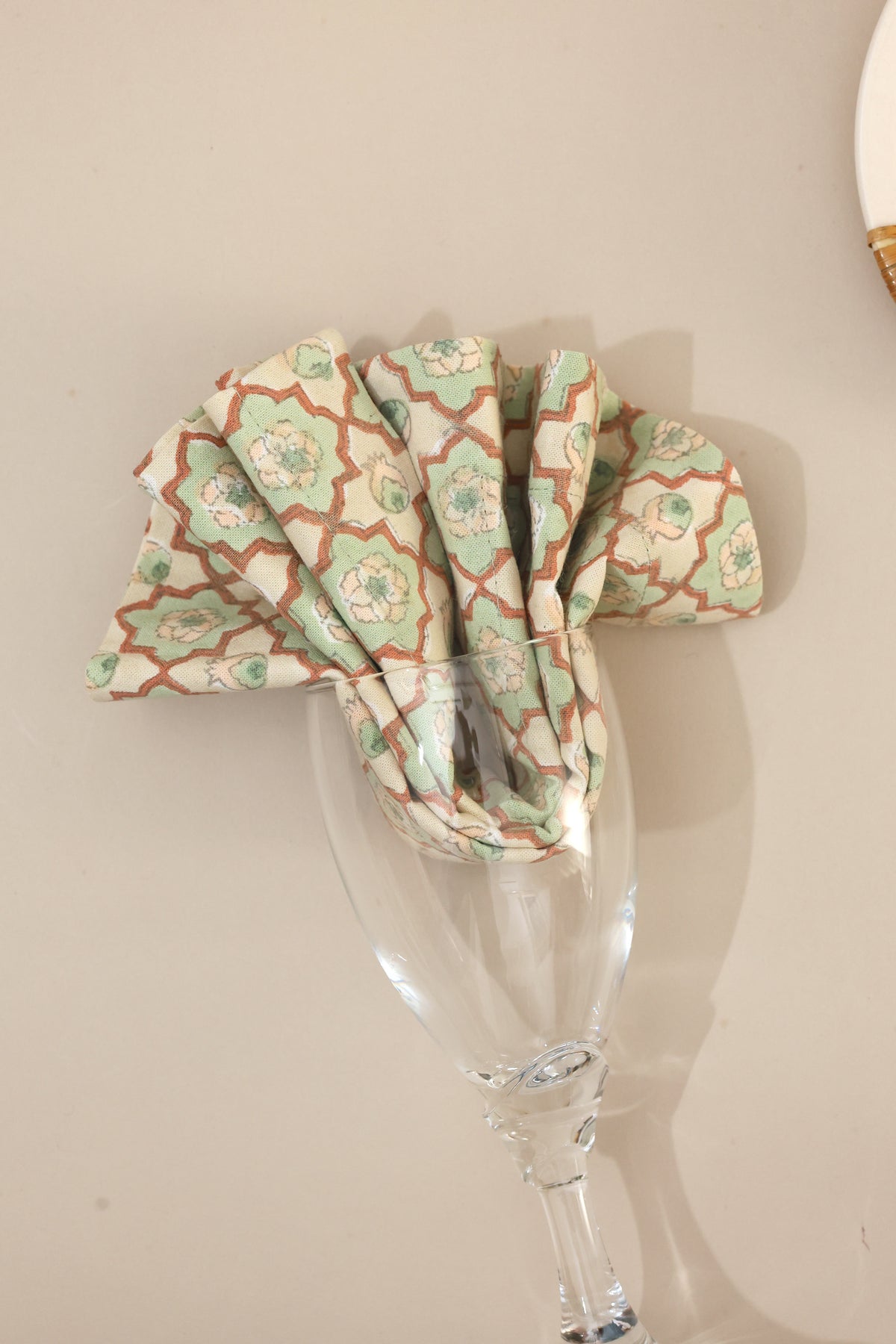 Agra Lattice Block Print Napkins, Set of 4