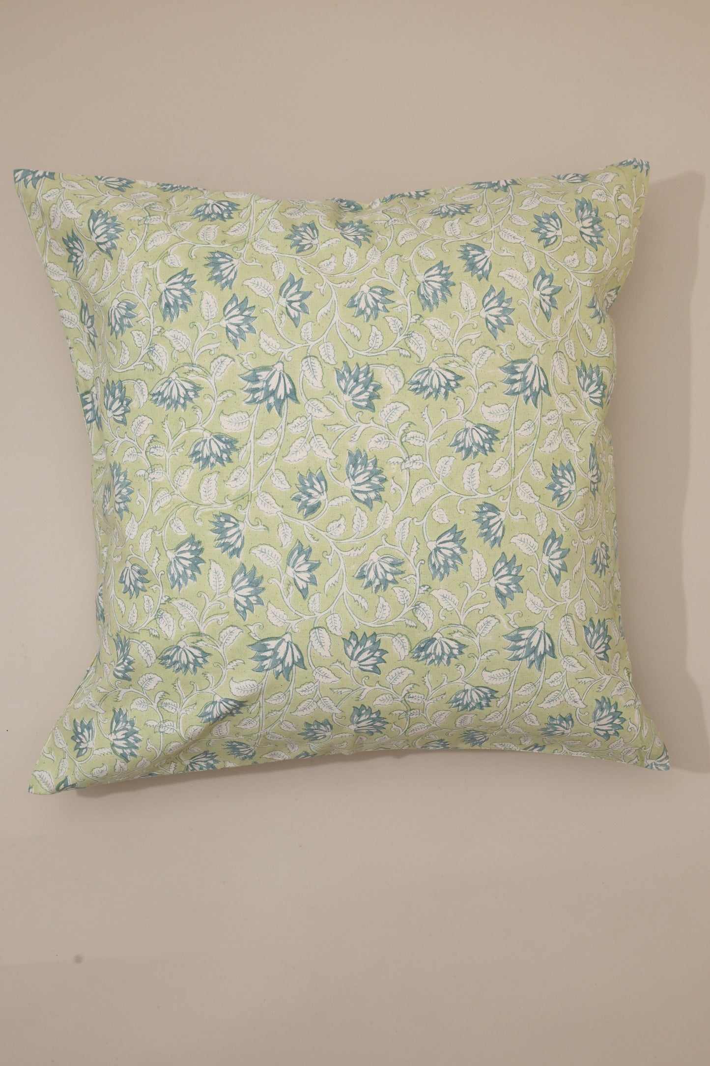 Sage Vines Block Print Pillow