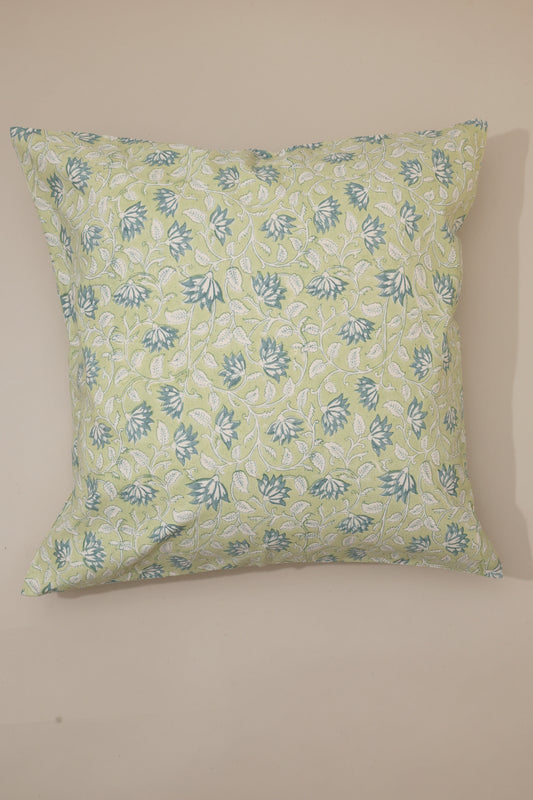 Sage Vines Block Print Pillow