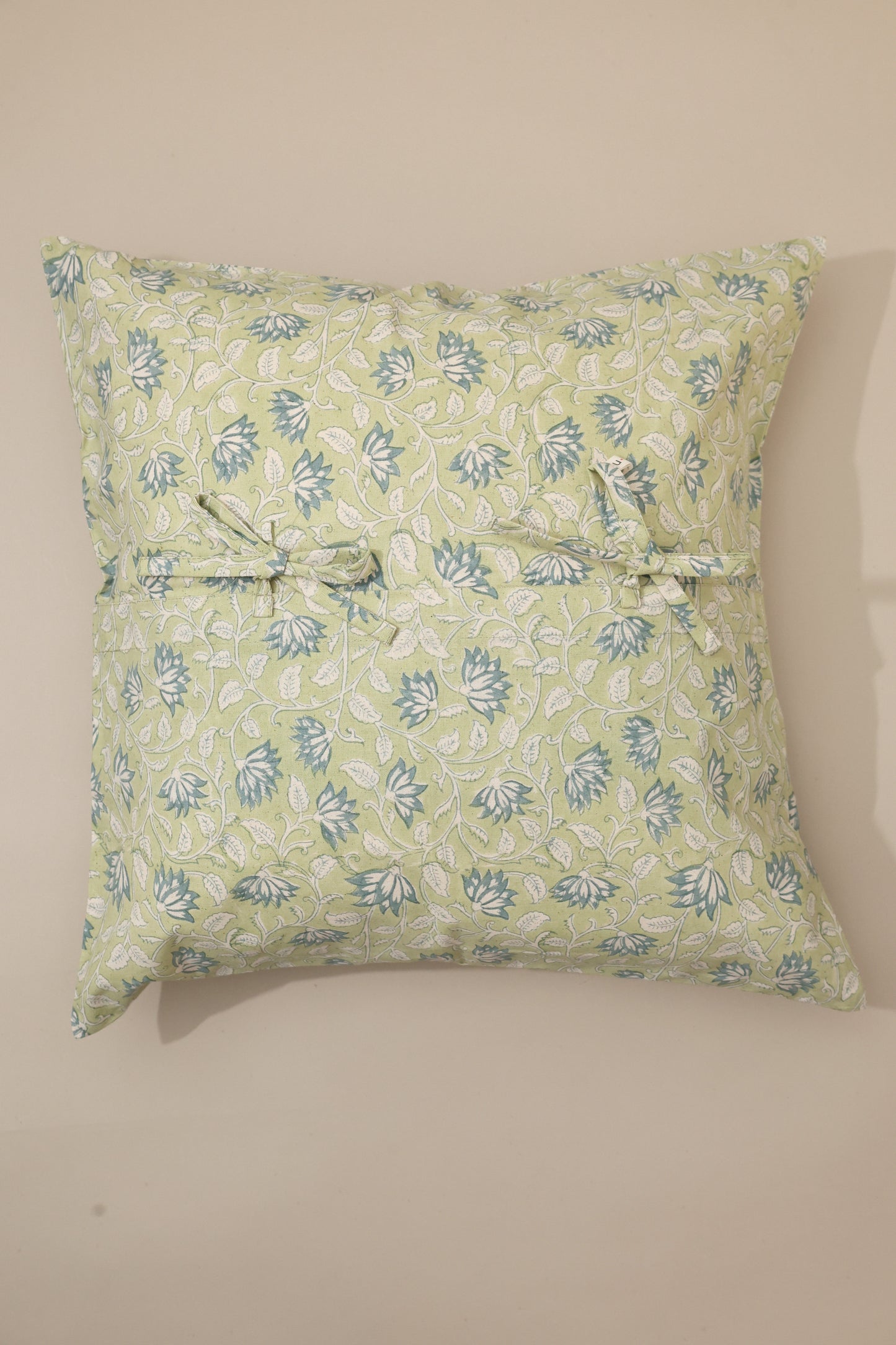 Sage Vines Block Print Pillow