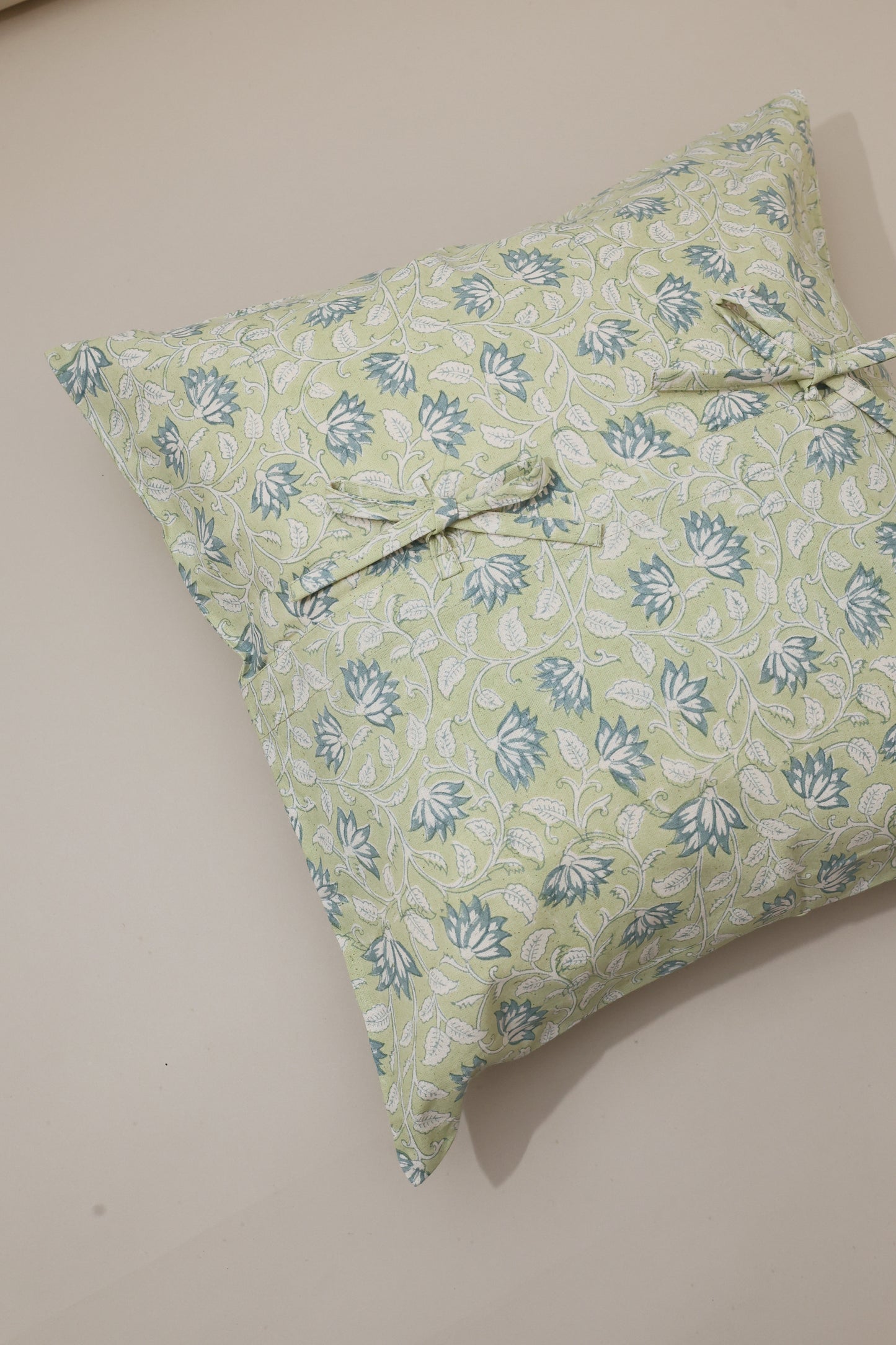 Sage Vines Block Print Pillow