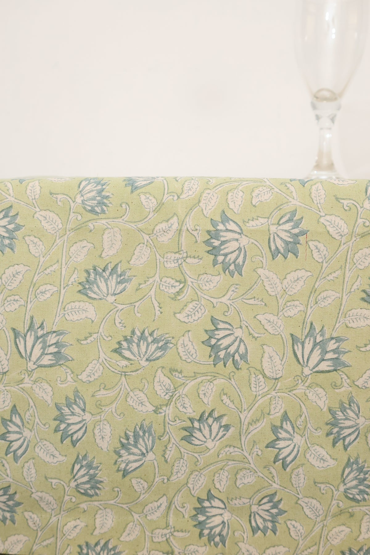 Sage Vines Block Print Tablecloth