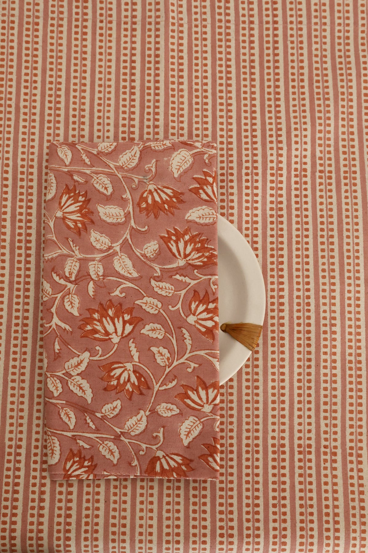 Blush Piano Block Print Tablecloth