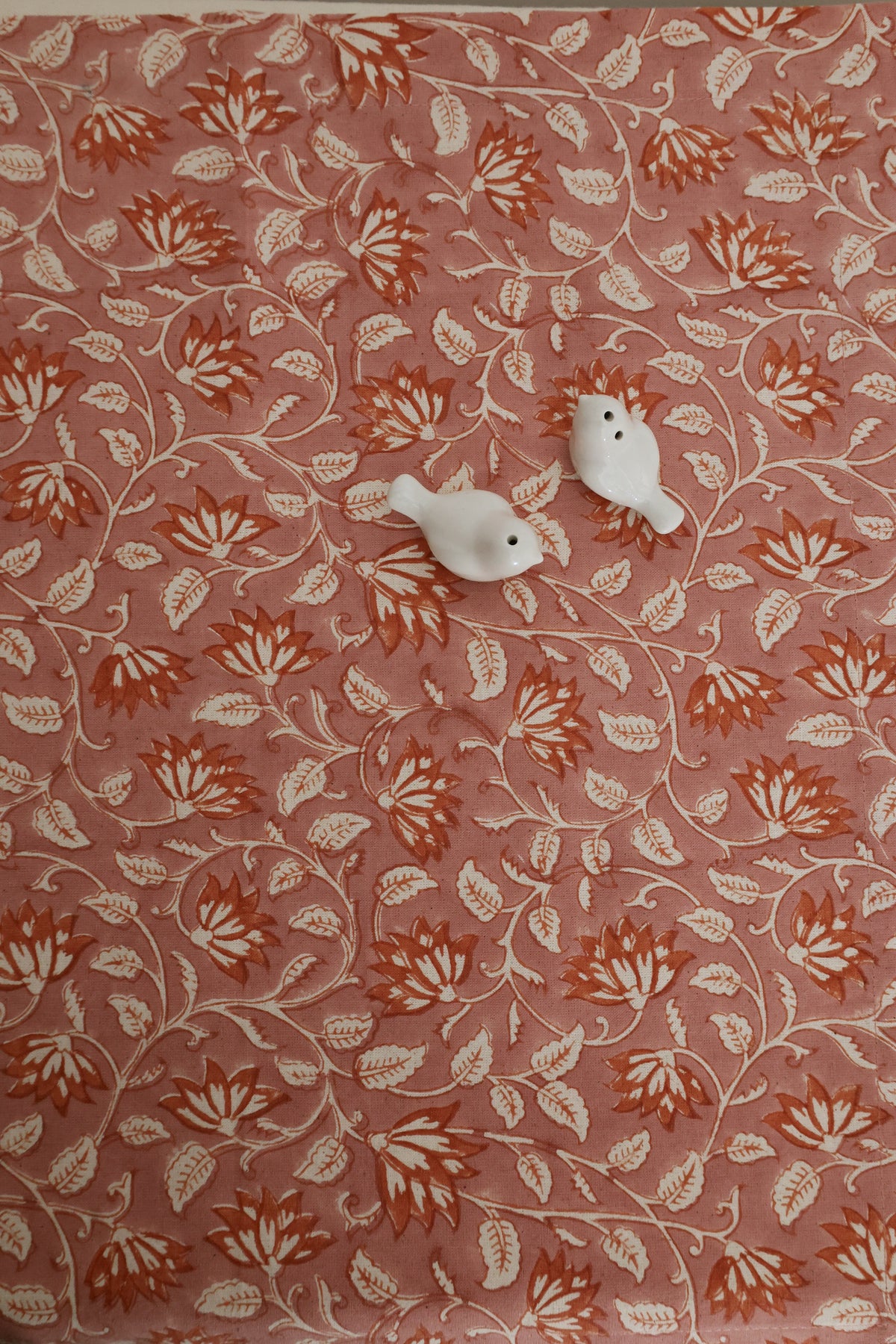 Blush Vines Block Print Tablecloth