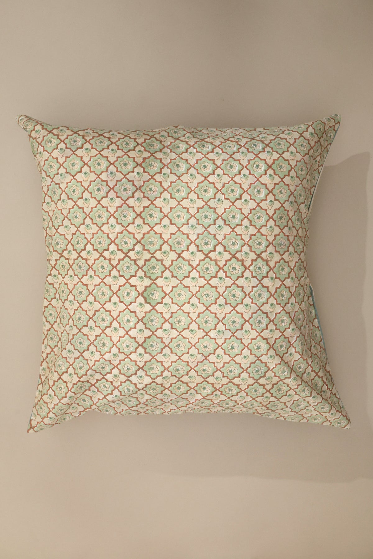 Agra Lattice Block Print Pillow