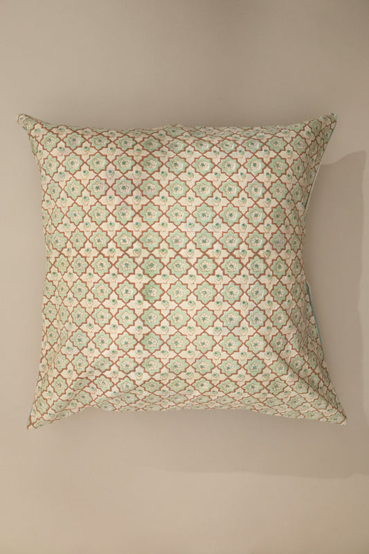 Agra Lattice Block Print Pillow